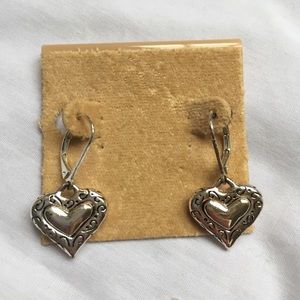 NWT Silver Toned Heart Shaped Earrings